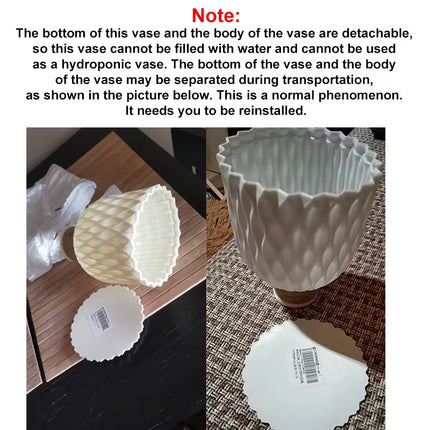 Plastic Vases Home Decor Anti-Ceramic Vases Imitation Rattan Flower Vase European Wedding Modern Decorations Unbreakable Basket