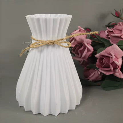 Plastic Vases Home Decor Anti-Ceramic Vases Imitation Rattan Flower Vase European Wedding Modern Decorations Unbreakable Basket