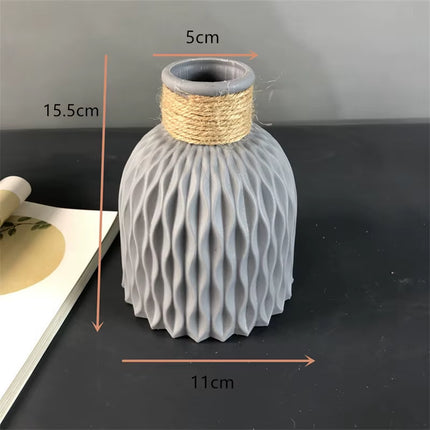 Plastic Vases Home Decor Anti-Ceramic Vases Imitation Rattan Flower Vase European Wedding Modern Decorations Unbreakable Basket