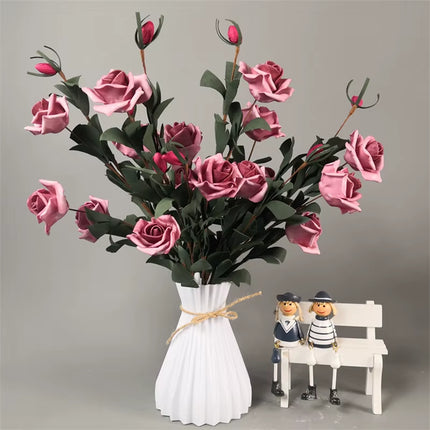 Plastic Vases Home Decor Anti-Ceramic Vases Imitation Rattan Flower Vase European Wedding Modern Decorations Unbreakable Basket