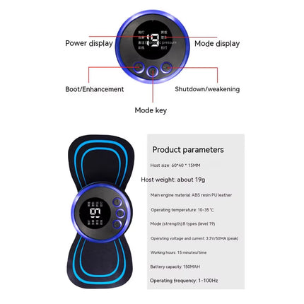 Neck Rechargeable Massager Electric Neck Massage Relief Pain Muscle Stimulation Improve Blood Circulation Portable Massage Tools