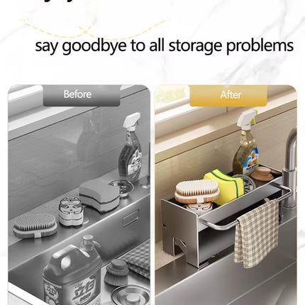 Kitchen Sink Stand Sponge Holder Dish Drainer Organizers Storage Accessories Shelf Storage Organizer Dish Drying Rack Gadgets